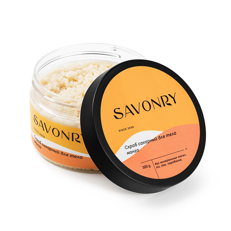 Скраб сахарный для тела Манго, 300г